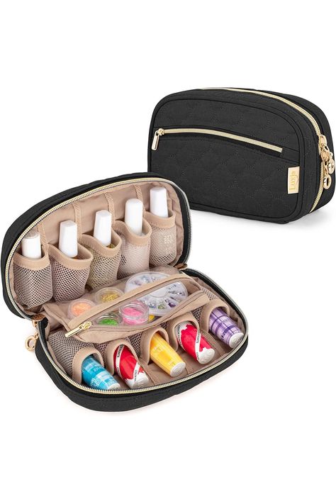 LUXJA Nail Polish Case - Holds 10 Bottles (15ml - 0.5 fl.oz), Nail Polish Organizer with Zipper Pockets (Bag Only), Black Nail Polish Gifts, Nail Polish Case, Gradient Nail Design, Nail Bags, Nail Polish Storage, Nail Polish Organizer, Womens Nails, Nail Varnish, Pedicure Nails