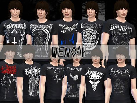 Metal Cc Sims 4, Sims 4 Black Metal Cc, Band Tee Sims 4 Cc, Sims 4 Cc Metal Clothes, Male Sims Cc Clothes Y2k, Sims 4 Cc Male Emo Clothes, The Sims 4 Cc Vkei, Band Shirts Sims 4 Cc, Emo Male Sims 4 Cc