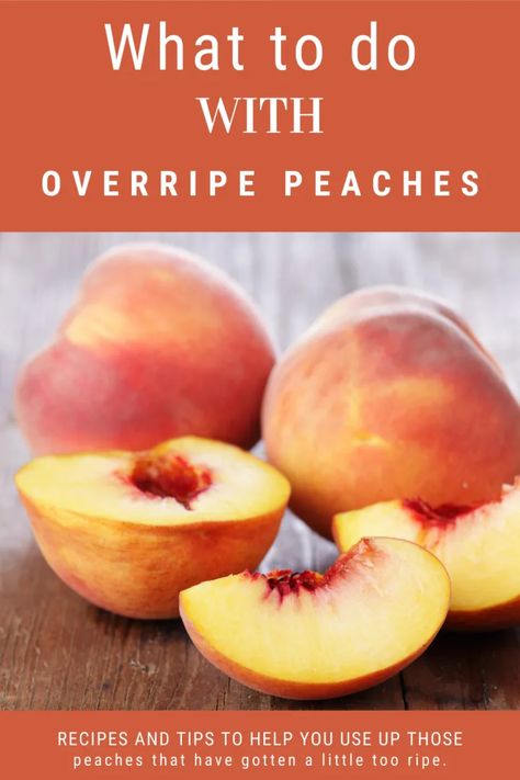 Do you have overripe peaches and need to use them up quickly? Here are a few of my favorite ways to use up those overripe peaches. This is the best thing you can do with them instead of throwing them in the trash. If you are like me and peach is a favorite fruit, be sure to make some of these amazing recipes. Peach Salad Dressing, Nectarine Recipes, Peach Daiquiri, Peach Sauce, Canning Peaches, Peach Recipes, Fruity Cake, Peach Puree, Peach Salad