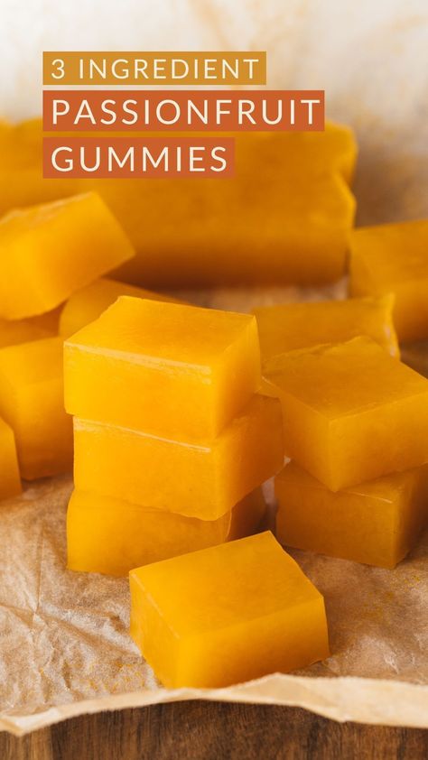 Here’s how you can make these gut friendly and super easy 3-Ingredient Passion Fruit Gummies!⁣ ⁣ INGREDIENTS⁣ 🌟 250g frozen… | Instagram Lemon Tiramisu, Fruit Gummies, Gelatin Powder, Fruit Custard, Passionfruit Recipes, Gummies Recipe, Passion Fruit Juice, Unflavored Gelatin, Different Fruits