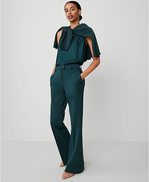 Women’s Pants | Ann Taylor Green Work Outfit, Green Monochrome Outfit, Slate Green, Monochrome Outfit, Fall 24, Blazer And Skirt, Wardrobe Edit, Line Shopping, Sleepwear & Loungewear