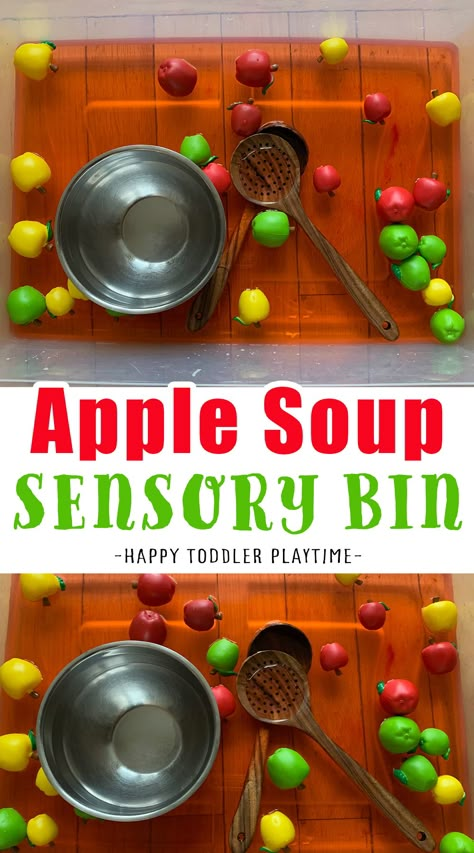 Apple Theme Sensory, Apple Lesson Plans, Apple Crafts Preschool, Sensory Bin For Toddlers, Apple Theme Activities, Back To School Crafts For Kids, Preschool Apple Theme, Apple Kindergarten, Sensory Activities For Preschoolers