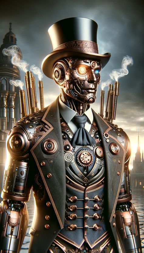 Steampunk Man Art, Steampunk Aesthetic Dark, Steam Punk Soldier, Steam Punk World, Steampunk Guy, Steampunk Art Characters, Steam Punk Inventor, Futuristic Inventions, Steampunk Scientist