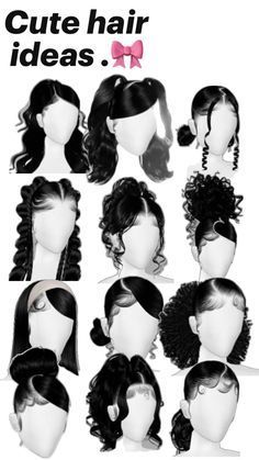 Out Of The Face Hairstyles, Imvu Hairstyles, Hairstyles With Curled Hair, Perfect Curly Hair, Quick Curly Hairstyles, Hair Stripes, Virtual Hairstyles, Curly Hair Accessories, Cute Hair Ideas