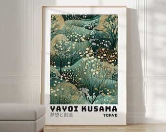 YAYOI KUSAMA Print, Framed Wall Art Japanese Wall Art, Japanese Modern Art Kusama Exhibition, Colorful Wall Art, Botanical Print - Etsy New Zealand Narrow Wall Decor, Kusama Art, Yayoi Kusama Poster, Artistic Home Decor, Japan Wall Art, Exhibition Wall, Wall Art Japanese, Japandi Wall, Japandi Wall Art