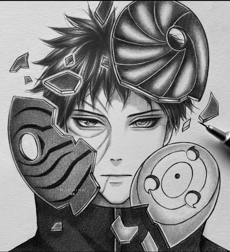 Obito Pencil Sketch, Obito Sketch Art, Kakashi Pencil Sketch, Boruto Drawing Pencil, Naruto Sketch Pencil, Goku Sketch Pencil, Obito Uchiha Sketch, Naruto Pencil Sketch, Obito Uchiha Drawing