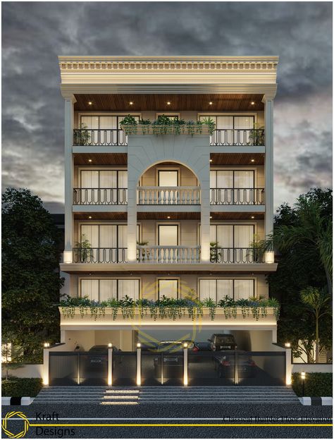 For More Infor Contact Us :-@8683953093 Stilt Plus 3 Floors Elevation, 4storey House Design, Appartment Elevations, Builder Floor Elevation, Residential Elevation, Builder Floor, Indian House Exterior Design, House Structure Design, Exterior Elevation