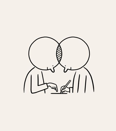 Matt Blease / studio@mattblease.com / @mattblease Communication Art Illustration, Empathy Illustration, Handshake Drawing, Conversation Illustration, Matt Blease, Care Illustration, Idea Drawing, Life Worth Living, Human Connection