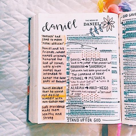 Bible Study Motivation, How To Faith A Life, The Jesus Bible Journaling, Preppy Bible Journaling, Bible Study Notebook Scripture Journal, Daniel Bible Journaling, Bible Organization Ideas, Daniel Bible Study, Bible Art Journaling Ideas