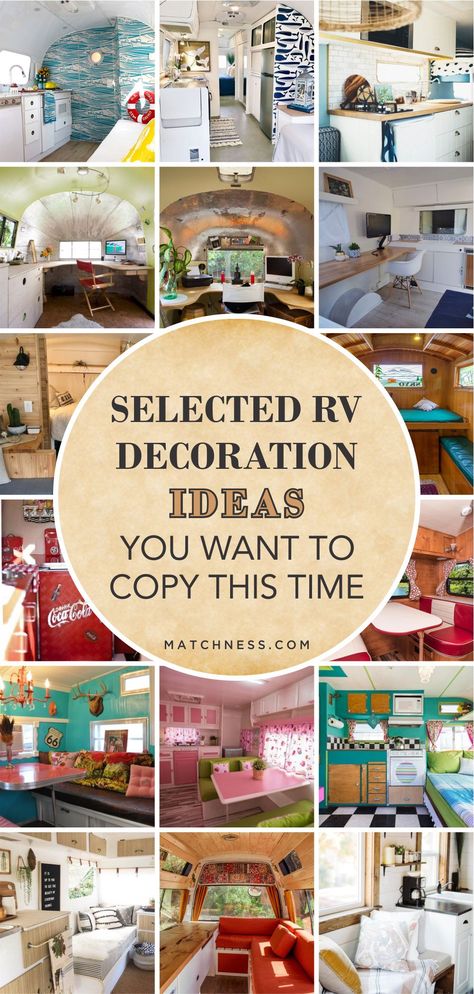 If you plan to live or even only rest in your RV, you have to create that space as comfortable as you can. You need to realize that other members of your family will follow you to enjoy the time there. Therefore, here are the Selected RV Decoration Ideas You Want To Copy This Time. #RVdecoration #RVdesign Fun Rv Decor, Retro Camper Decorating Ideas, Retro Campers Interior, Vintage Campers Interior, Vintage Camper Decorating Ideas, Retro Rv Remodel, Rv Color Schemes Decorating Ideas, Rv Theme Ideas, Camper Theme Decor