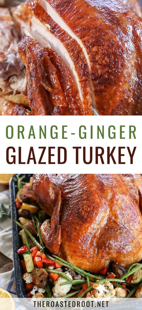 Orange Turkey Recipes, Roasted Thanksgiving Turkey, Orange Turkey, Turkey Glaze Recipes, Glazed Turkey, Whole Turkey Recipes, Turkey Glaze, Whole Turkey, Turkey Recipes Thanksgiving