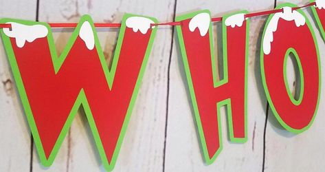 Christmas Banner Welcome to Whoville | Etsy Whoville Party, Welcome To Whoville, Christmas Whoville, Whoville Christmas Decorations, Grinchmas Party, Grinch Whoville, Grinch Decor, Christmas Contests, Grinch Wreath