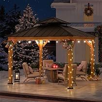 Wood Gazebo, 2024 Party, Black Roof, Outdoor Structure, Backyard Shade, Wooden Gazebo, Hardtop Gazebo, Privacy Curtains, Garden Backyard