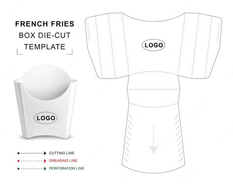 Premium Vector | French fries box die cut template French Fries Box Template, French Fries Packaging, Fries Packaging, Fry Box, Packaging Template Design, Packaging Template, Graduation Project, Templates Printable Free, Box Template