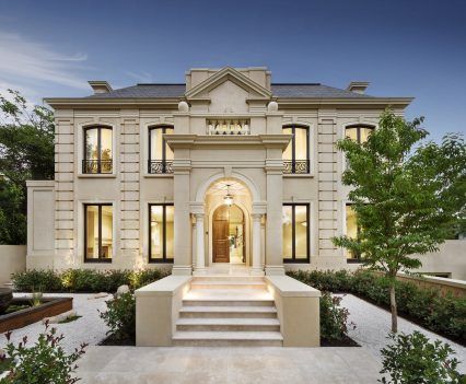 French Provincial Homes Melbourne (16) Modern French Provincial, French Provincial Home, Luxury House Design, Provincial Home, Luxury Boat, Classic House Exterior, French Style Homes, Neoclassical Architecture, House Facades