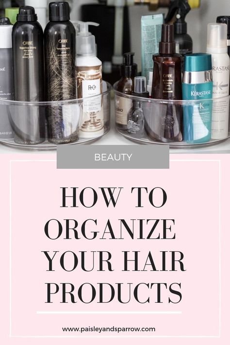 Have too much hair products? Here is my secret to organizing your hair products with a lazy susan! #hairproducts #organizing #beauty Hair Product Storage, Hair Product Organization, Using Dry Shampoo, Hair Product, How To Organize, Good Hair Day, Organization Tips, Lazy Susan, Ingrown Hair