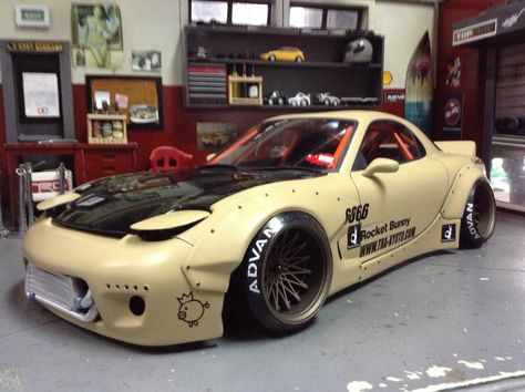 Top Secret Hobbies - Rocket Bunny RX-7 Mazda Rx7 Wide Body Kit, Rocket Bunny Kit, Car Aesthetic Wallpaper, Car Accessories Aesthetic, Car Aesthetic Interior, Rocket Bunny, Ricers, Rc Drift Cars, Aesthetic Interior