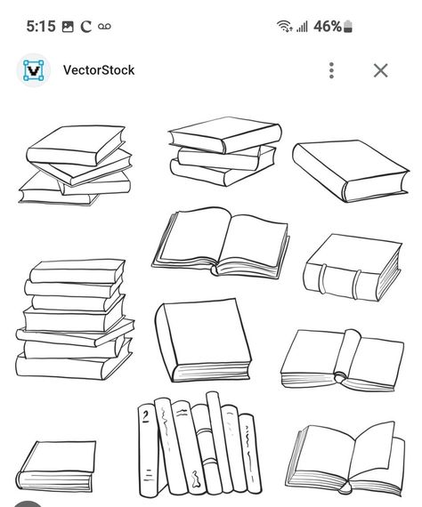 Books Doodles Drawings, Stack Of Books Drawing Simple, Booktok Drawings, Library Drawing Easy, Sketch Of Books, Book Drawing Simple, Pile Of Books Drawing, Bookshelf Doodle, How To Draw A Book