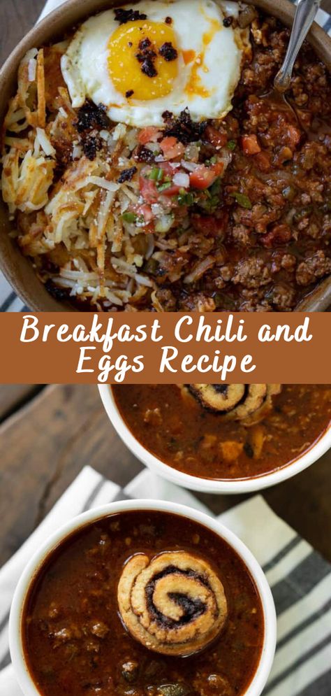 Chili And Eggs Breakfast, Breakfast Chili, Chili Breakfast, Energy In The Morning, Chili Oil Recipe, Chili Rice, Turkey Breakfast Sausage, Leftover Chili, Chili Crisp