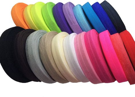 Amazon.com: JESEP 100 Yards Fold Over Elastic 5/8'' 15mm Stretch Foldover FOE Elastics Ribbon for Headbands Baby Girl Head Bow JSP08 Sewing Room Storage, Sewing Elastic, Fold Over Elastic, Elastic Ribbon, Baby Hair Bows, Pretty Fabric, Elastic Headbands, Fabric Ribbon