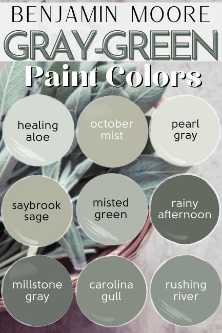 Bm Gray Green Paint Colors, Sage Green Grey Paint, Green Toned Gray Paint Colors, Greenish White Paint Colors, Sage Green Exterior House Colors Farmhouse, Green Grey Paint Color Benjamin Moore, Good Bathroom Paint Colors, Smoky Green Benjamin Moore Bedroom, Silver Green Paint Color