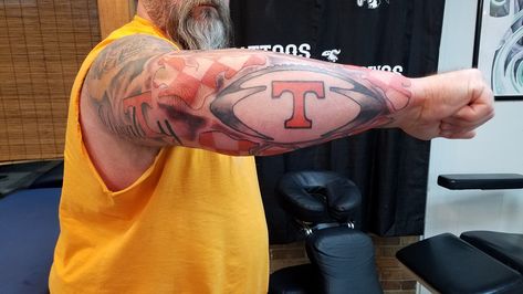 Power T Tattoo Tennessee Vols Tattoos, Tennessee Tattoo, Are Tattoos, Tattoos Drawing, Football Tattoo, Tennessee Vols, Artist House, Tennessee Volunteers, Dope Tattoos