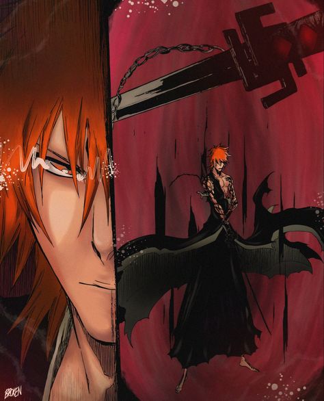 Dangai Ichigo, Bleach Ichigo Bankai, Ichigo Bankai, Goku Ssj3, Ichigo Manga, Batman Cartoon, Ichigo Y Rukia, Ichigo And Rukia, Anime Cover