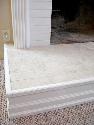 Hearth Makeover, Fireplace Base, Diy Fireplaces, Design Camino, Diy Fireplace Mantel, Hearth Tiles, Fireplace Makeovers, Brick Hearth, Diy Fireplace Makeover