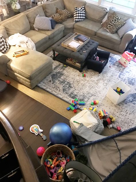 Living Room With Toys, Family Room Aesthetic, Messy House Aesthetic, Messy Kids Room, Messy Living Room, Perspective Pictures, Messy Home, Messy Baby, Client Board