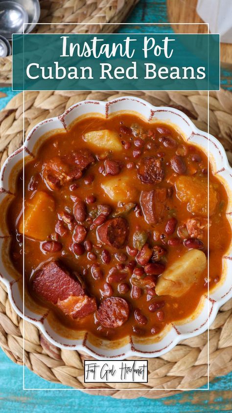 Cuban Red Bean Stew also known as Potaje de Frijoles Colorados, is a cornerstone of Cuban cuisine. Imagine a rich and savory stew brimming with tender red kidney beans, smoky pork belly, and vibrant sofrito (a base of sauteed vegetables). Every spoonful bursts with aromatic spices like cumin, sazon and bay leaf, creating a symphony of flavors that's both comforting and deeply satisfying. Cuban Beans, Cuban Red Beans Recipes, Cuban Rice And Beans Recipe, Red Kidney Bean Recipes Spanish, Dominican Red Beans Recipe, Red Kidney Bean Recipes, Kidney Bean Recipes, Dry Red Kidney Bean Recipes, Dried Red Kidney Bean Recipes