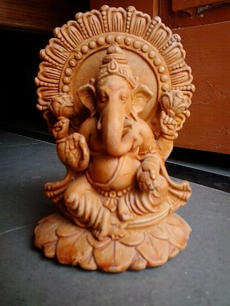 Lord Ganesha terracotta idol Sri Ganesh, Ganesh Art, Lord Ganesha, Ganesha, Garden Sculpture, Buddha Statue, Lion Sculpture, Carving, Statue