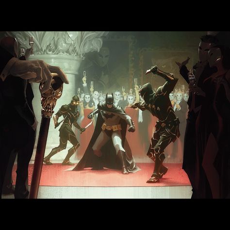 ArtStation - Batman: Court of Owls print Batman Court Of Owls, Alex Garner, The Court Of Owls, Art Dc Comics, Court Of Owls, Dc Comics Collection, Batman Collectibles, Owl Canvas, Batman Artwork