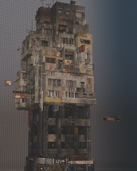 Cyberpunk Minecraft, Minecraft Cyberpunk, Cyberpunk Building, Minecraft Steampunk, Minecraft Base, Minecraft Banner Designs, Minecraft Modern, Mc Builds, Minecraft Plans