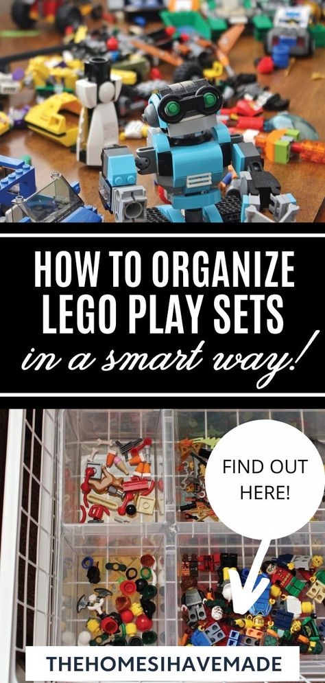 Practical Lego Storage, Lego Figure Storage, Lego Set Organization Ideas, Lego Organization Ideas By Set, Storage For Lego Sets, Organize Lego Manuals, Diy Lego Brick Sorter, How To Organize Lego Instructions, Organizing Lego Sets