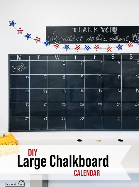 diy - Large chalkboard calendar Diy Chalkboard Calendar, Chalk Calendar, Oil Based Sharpie, Black Chalkboard Paint, White Sharpie, Chalkboard Calendar, Large Chalkboard, Diy Calendar, Diy Chalkboard