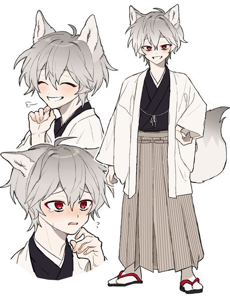 Wolf People, Fire Drawing, Fox Boy, Kitsune Fox, Demi Human, Human Drawing, Boy Character, Human Male, Anime Wolf