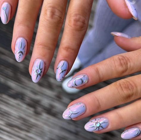 I Want… Pisces Nails Nails Pisces, Pisces Nail Art, Pisces Nails, B Day Nails, Zodiac Nail Designs, Gemstone Nails, Pisces Season, Birthday Nail Designs, Mystical Symbols