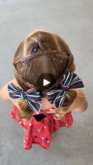 Fourth Of July Hairstyles With Beads, 4th Of July Hairstyles Star, Star Shaped Hair Beads, Fourth Of July Beads In Hair, Star Hair Slide, Easy Toddler, July 4th, The 4, Hair Hacks