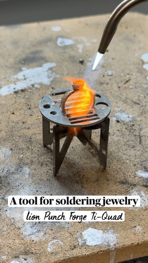 Tackle your soldering projects like a pro with the Ti-Quad Soldering Stand! Crafted with a titanium alloy for ultimate durability, this stand is designed for soldering jewelry components like hollow forms, bezels, and enameling to make your work easier. #solderingjewelry #jewelrymakingtools #soldering #makingaring #wirejewelry #silverjewelry #beginnerjeweler Silversmithing Jewelry Tutorials, Metal Smithing Jewelry, Soldering Projects, Silversmithing Jewelry, Handmade Silver Earrings, Jewelry Hacks, Jewelers Tools, Metal Jewelry Making, Silver Smithing