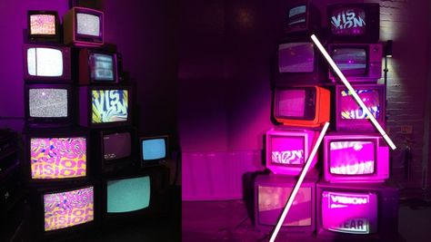 image Stacked Tvs, 90s Electronics, Tv Props, Prop House, Mtv Music, Film Props, Music Week, Prop Hire, Vintage Tv