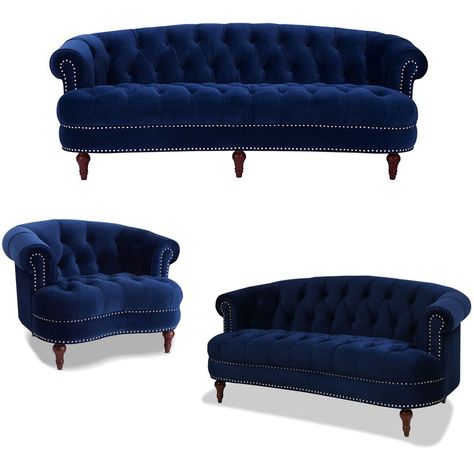 Chesterfield Sofa Living Room Blue, Sapphire Blue Velvet Sofa, Royal Blue Velvet Sofa, Sofa Shapes, Sofa Azul Royal, Chesterfield Living Room, Sofa Navy, Royal Blue Victorian Sofa, Dining Chairs Diy