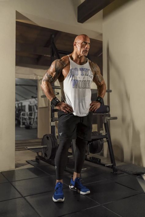 The Rock Dwayne Johnson Workout, Dwayne Johnson Workout, The Rock Workout, Rock Johnson, The Rock Dwayne Johnson, Dwayne The Rock, Sport Bra Top, Workout Shoes, Rock Collection