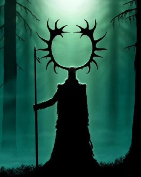 Tapio, Finnish lord of the forest, son of Louhi, father of the seeda, immortal among his mortal kin. Celtic Gods, Celtic Mythology, 다크 판타지, Gods And Goddesses, Green Man, Mythical Creatures, Antlers, Dark Art, The Forest