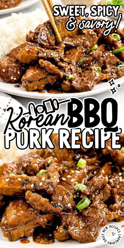 Korean BBQ Pork Easy Korean Pork Recipes, Korean Bbq Pork Tenderloin, Korean Bbq Pork, Hawaiian Cuisine, Bbq Pork Tenderloin, Bbq Pork Recipes, Veggie Main Dishes, Korean Pork, Bbq Pork Chops