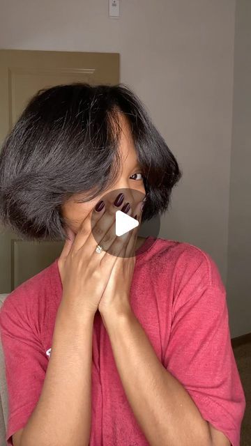 Black Women Bob Hairstyles Natural, Simple Hairstyles For Relaxed Hair, Neck Length Bob Black Women, Bob Cut Natural Hair Black Women, Side Part Natural Hair Black Women, How To Cut Bob Haircut At Home, Bob Hairstyles For Black Women Natural, Bob On Natural Hair, Natural Hair Bob Cut Black Women