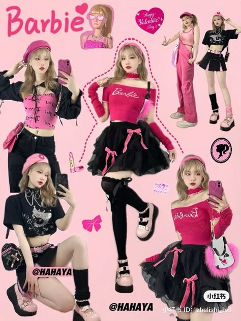 Black And Pink Barbie Outfit, Dance Stage, Look Festival, Pink Outfit, Kpop Outfits, Stage Outfits, Fashion Poses, Dance Outfits, Barbie Clothes