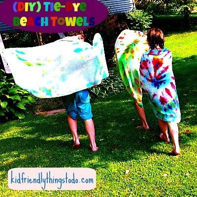 diy Tie-Dye Beach Towels Lamb Craft, Diy Home Garden, Diy Tie, How To Tie Dye, Tie Dye Diy, Towel Crafts, Towels Kids, Fun Foods, Summertime Fun