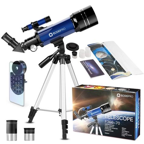 Telescope for Kids Beginners Adults, 70mm Astronomy Refractor Telescope with Adjustable Tripod - Perfect Telescope Gift for Kids Mini Telescope, Refracting Telescope, Instax Mini Film, Astronomical Telescope, Astronomy Gift, System Camera, Scopes, Telescopes, Focal Length