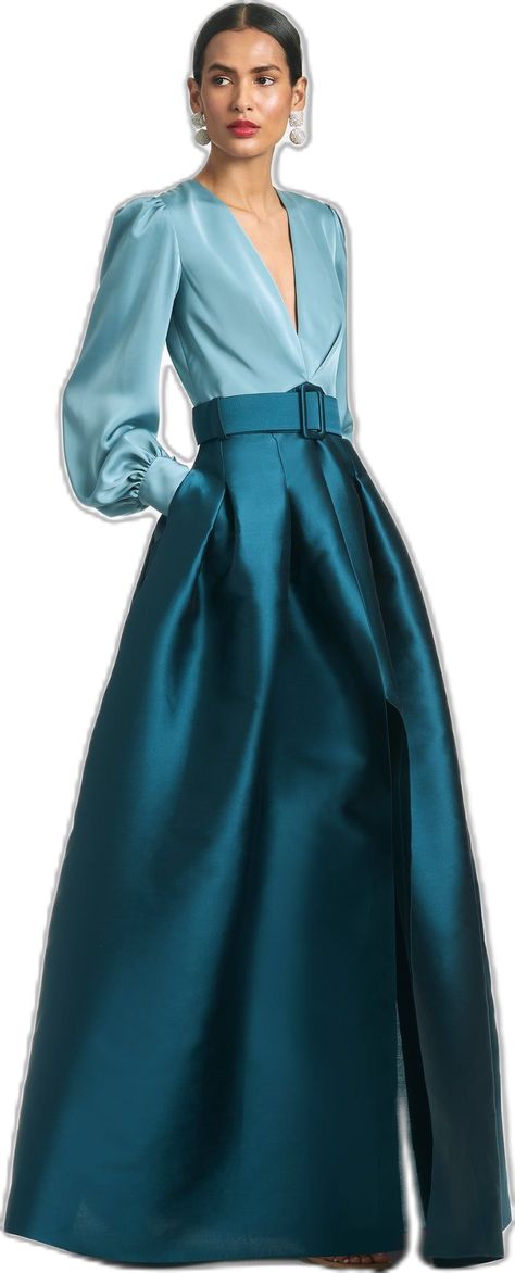 Teal Evening Dresses, Teal Gowns Elegant, Deep Teal Bridesmaid Dresses, Formal Maxi Dress With Sleeves, Split Dress Formal, Shop Gowns, Teal Gown, Red Green Dress, Teal Outfits