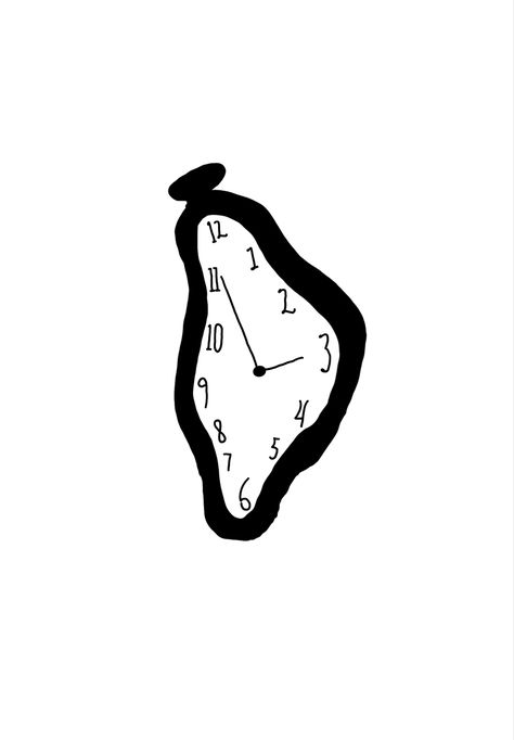 Wavy Clock Tattoo, Melting Clock Drawing, Melting Clock Tattoo, African Hair History, Melted Clock, Black Flash Tattoos, Clock Drawings, Melting Clock, Sick Tattoo